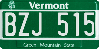 VT license plate BZJ515