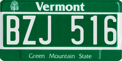VT license plate BZJ516