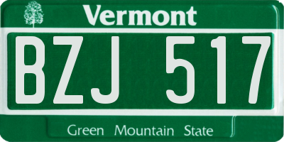 VT license plate BZJ517