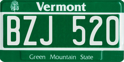 VT license plate BZJ520