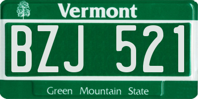 VT license plate BZJ521