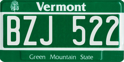 VT license plate BZJ522