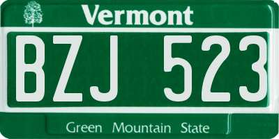 VT license plate BZJ523