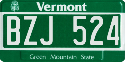 VT license plate BZJ524