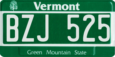 VT license plate BZJ525
