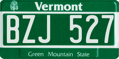 VT license plate BZJ527