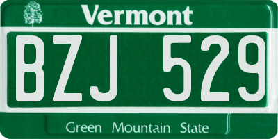 VT license plate BZJ529
