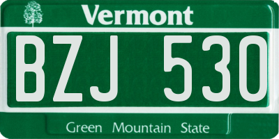 VT license plate BZJ530