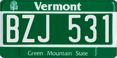 VT license plate BZJ531