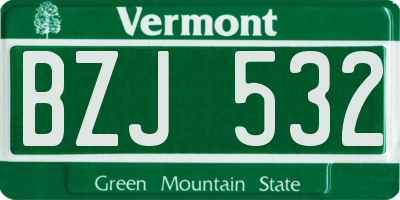 VT license plate BZJ532