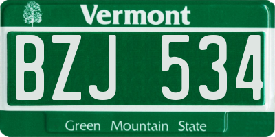 VT license plate BZJ534