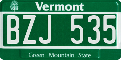 VT license plate BZJ535