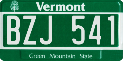 VT license plate BZJ541