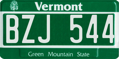 VT license plate BZJ544