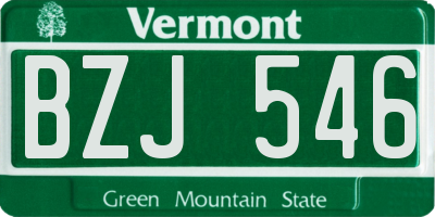 VT license plate BZJ546