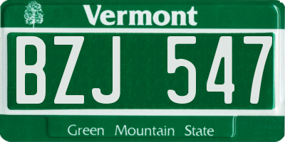 VT license plate BZJ547