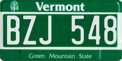 VT license plate BZJ548