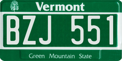 VT license plate BZJ551