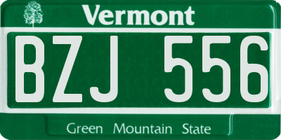 VT license plate BZJ556