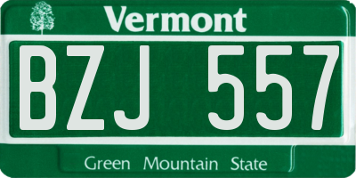 VT license plate BZJ557