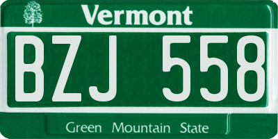 VT license plate BZJ558