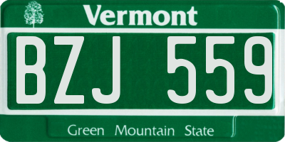 VT license plate BZJ559