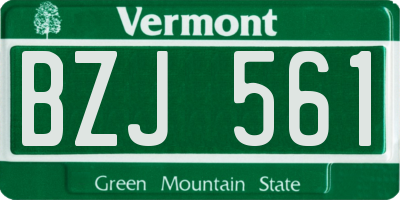 VT license plate BZJ561