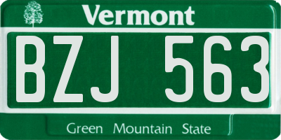 VT license plate BZJ563