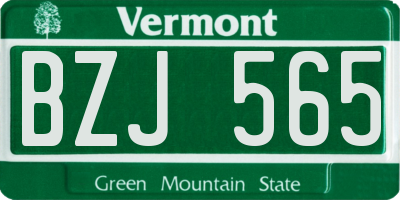 VT license plate BZJ565