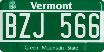 VT license plate BZJ566