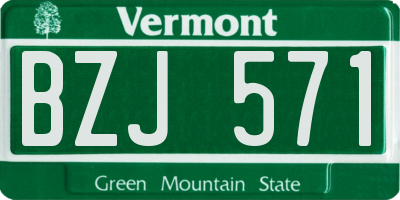 VT license plate BZJ571