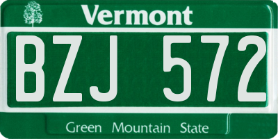 VT license plate BZJ572