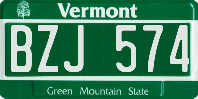 VT license plate BZJ574