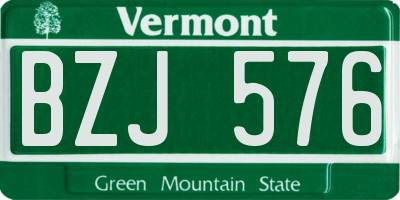 VT license plate BZJ576