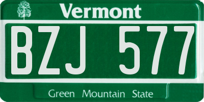 VT license plate BZJ577