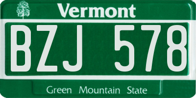 VT license plate BZJ578