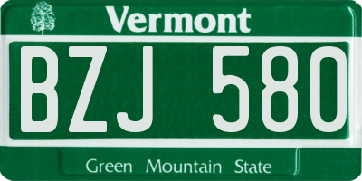 VT license plate BZJ580