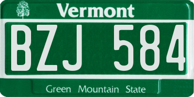 VT license plate BZJ584