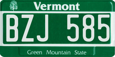 VT license plate BZJ585
