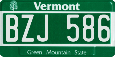 VT license plate BZJ586