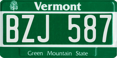 VT license plate BZJ587