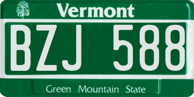 VT license plate BZJ588