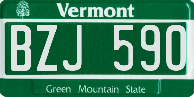 VT license plate BZJ590
