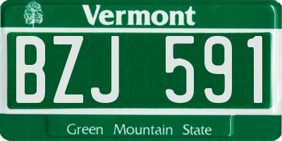 VT license plate BZJ591