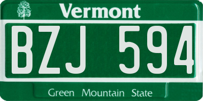 VT license plate BZJ594