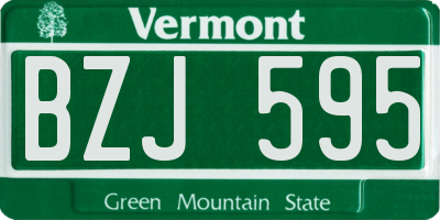 VT license plate BZJ595