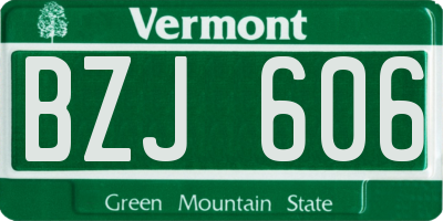 VT license plate BZJ606