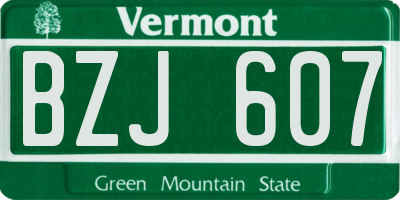 VT license plate BZJ607