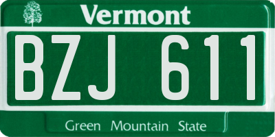 VT license plate BZJ611
