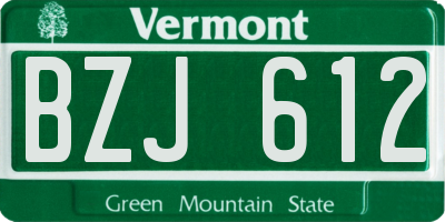 VT license plate BZJ612